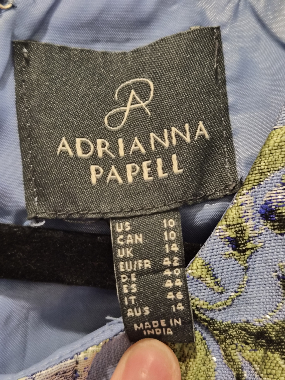 Adrianna Papell Lavender Blue Floral Sleeveless Midi - Picture 4 of 4